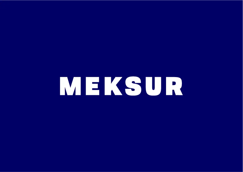 メクスール logotype white over blue background